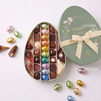 Cajas de Regalo de Pascua de Cartón Hechas a Mano de Lujo con Forma de Huevo para Niños, con Inserto
