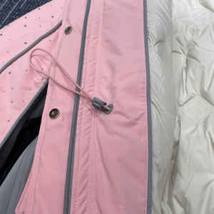 Manteau parka femme avec logo personnalisé, rose, strass scintillants, 3 en 1, coupe-vent, doudoune femme - Product Image 5