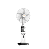 Ventilador de Niebla de Agua Mecánico de Plástico de 16 Pulgadas con Tanque de Agua Recargable, Carga Solar de 15V CC para Uso en Exteriores y Automóviles