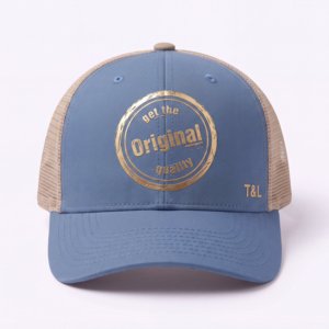 Casquette de baseball de luxe en nylon imperméable à 6 panneaux avec impression de logo personnalisé en feuille d'or, vente en gros - Product Image 2