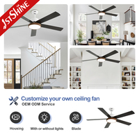 Ventilateur de plafond intelligent 1stshine avec lumière, nouveau design, pales réversibles, flux d'air puissant, qualité durable, 6 vitesses, Wi-Fi TUYA, décoration intérieure