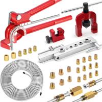 Kit de réparation de conduites de frein avec outils de cintrage, coupe-tubes et embouts pour la fabrication de conduites de frein de voitures et camions