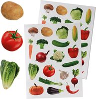 Étiquettes alimentaires personnalisées en papier couché laminé avec film amovible, impression CMJN, pour tomates et concombres