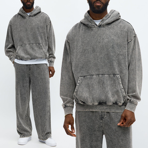 Sweat-shirt à capuche KingSen pour homme, 100% coton, imprimé numérique brodé, délavé à la pierre, surdimensionné, streetwear, vintage, hip-hop - Product Image 1