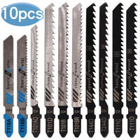 SUBORUI Lot de 10 lames de scie sauteuse à tige en T T118A T118B T101AO T101D T101B T101BR T144D T244D T111C T111D pour la découpe du bois et du métal