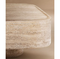 Table basse rectangulaire moderne de luxe en travertin naturel, taille personnalisable, table de café pour salon