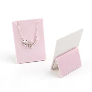 New standing jewelry display card custom logo necklace earring paper velvet jewelry card