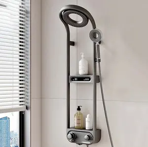 Fornecedores conjunto de chuveiros retráteis personalizados conjunto de chuveiros de parede com filtro portátil torneira de chuveiro
