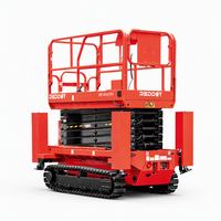 Harga Pabrik Platform Kerja Udara Scissor 6-14m, Platform Lift Scissor Elektrik Self-Propelled Dengan Alas Kokoh