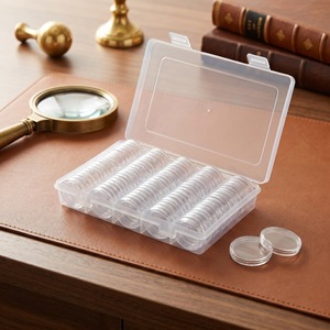 La nouvelle boîte de rangement pour pièces de monnaie en argent peut contenir 100 boîtes de pièces rondes de <span class=keywords><strong>40</strong></span> mm, des pièces commémoratives <span class=keywords><strong>et</strong></span> un tirelire. - Product Image 1