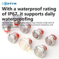 Interrupteurs à bouton-poussoir industriels haute intensité 20A, contacts en acier inoxydable anti-corrosion, IP65, électroniques, éclairés par LED