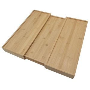 器具ホルダー調節可能なカトラリー銀器竹拡張可能な引き出しオーガナイザートレイウッド引き出しディバイダーオーガナイザー - Product Image 3