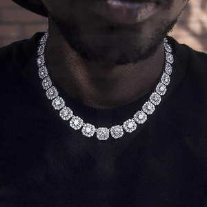Collier chaîne tennis classique en moissanite plaqué argent, le plus vendu, pour femme, idéal au quotidien et pour les événements spéciaux, à prix abordable - Product Image 4