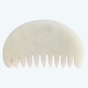 Peigne en jade blanc naturel, peigne gua sha, peigne de massage - Product Image 5