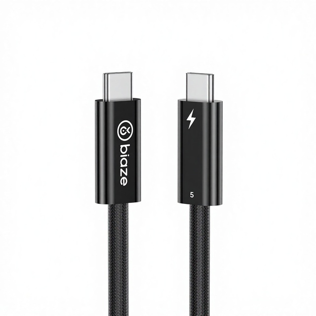 Biaze Thunderbolt 5 USB-C to USB-C Data Cable with Nylon Jacket Supports 240W Charging 80Gbps Bandwidth 16K/8K Display