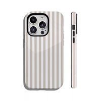 Coque de téléphone personnalisée POD deux-en-un anti-chute pour 16 Pro avec design à grande ouverture et couverture intégrale en PC et motif rayé DIY
