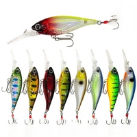 Vente en gros Hameçons triples à plumes réalistes 70mm 10g 11 couleurs, avec yeux 3D et anneaux à forte tension, flottants pour la pêche en mer depuis bateau