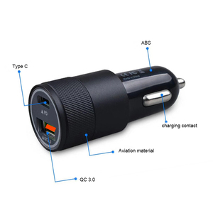 Quick Charge 3.0 Type-<strong>c</strong> LED Light Fast <strong>Charging</strong> Single Port USB <strong>C</strong> Car Phone Charger Veicular Cargador - Product Image 2
