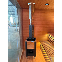 Sauna sec en bois HIBOSK au design moderne, pour intérieur et extérieur, avec douche intégrée et poêle infrarouge, magnifique sauna extérieur