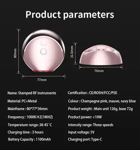 Equipo portátil de uso doméstico Antienvejecimiento Estiramiento facial Penetración Importación Cuidado de los ojos EMS RF Máquina Dispositivos Rf Instrumento de belleza