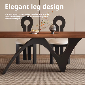 Ensemble de table à manger rectangulaire en bois massif de style rétro moderne, table de travail de luxe légère de style designer, table longue, mobilier de salle à manger pour la maison - Product Image 6