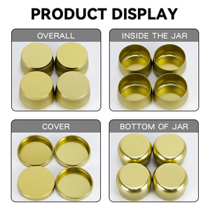 RTS boş 4 oz 8 oz dikişsiz <span class=keywords><strong>metal</strong></span> altın mumlar teneke konteynerler seyahat teneke kavanozlar mat siyah kapaklı kapaklı mum teneke - Product Image 5