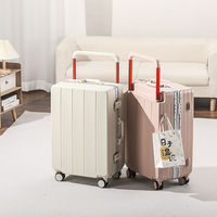 Valise à bagages multifonctionnelle avec cadre en aluminium et porte-gobelet avec crochet latéral Valise à roulettes ABS PC YIF TSA Lock