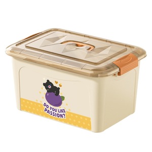 Cartoon Storage <b>Box</b> Large Capacity With Lid Rectangle <b>Plastic</b> Clothing Organizer Multiple Sizes Household Use - Product Image 5