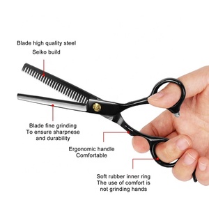 Kit de 8 Tijeras Profesionales Negras para Peluquería, Salón o Uso Doméstico, para Cortar el Cabello de Hombres, Mujeres <span class=keywords><strong>y</strong></span> Mascotas, Tijeras de Peluquería - Product Image 4