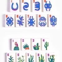 Jeu de Mahjong en Acrylique Antidérapant Thème Cowboy Western Désertique Luxe Moderne Motifs Cactus Coucher de Soleil Bottes Soirée de Jeu à Domicile Social