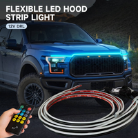 Kingshowstar NOUVEAU 24" 36" 48" 60" 80" Bande lumineuse LED flexible pour capot de voiture, contrôlée par application, feux de jour DRL, couleur RVB Dream