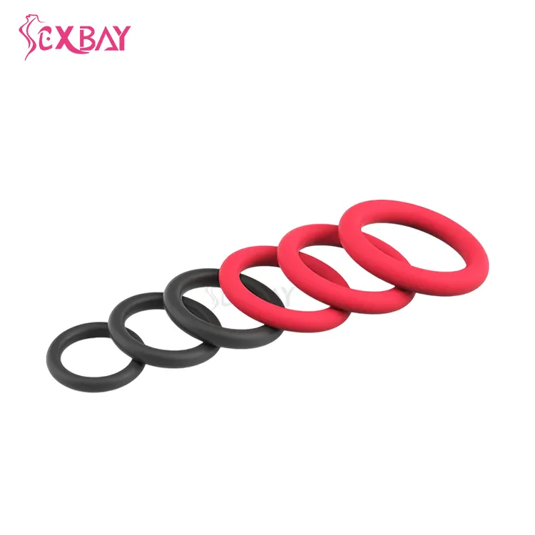 Sexbay 2024 Dernières avec anneau de verrouillage en silicone médical six tailles différentes d'hommes hautement élastiques pour augmenter la durée de retard