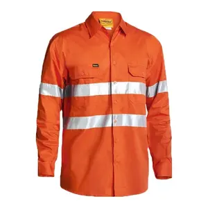NFPA2112 оранжевые, hi vis, 100% хлопок, огненная одежда, рубашка на пуговицах, светоотражающие огнестойкие рубашки