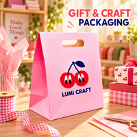 Sacs cadeaux en papier blanc écologiques personnalisés avec poignées découpées et impression couleur pour l'emballage de cadeaux, d'artisanat et de vente au détail en gros