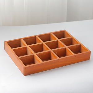 Les anciennes manières boisé 12 cas recevoir une boîte vivre dans table organiser table cosmétique reçoivent une boîte - Product Image 3