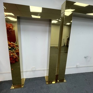 Hiện Đại Thép Không Gỉ Cột Vuông Cho Đám Cưới Ngoài Trời Nền Mới Giá Vàng Vuông Kệ Màn Hình Dễ Dàng Hướng Dẫn Cho - Product Image 3