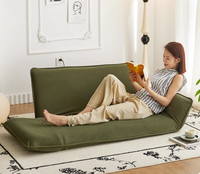 Canapé convertible moderne en cuir synthétique deux places avec mousse à mémoire de forme, pliable, hauteur réglable, fauteuil-lit inclinable pour petits espaces