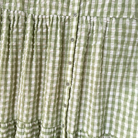 Robe longue décontractée à manches courtes pour femmes, grande taille, à carreaux vert et blanc, idéale pour le quotidien, les trajets, les vacances et les rendez-vous