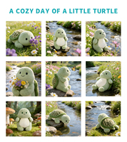 Peluche tortue personnalisée, jouet doux et réconfortant, tissu super doux, rembourrage en coton PP, coquille brodée pour enfants
