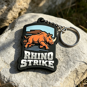 Nuevos Llaveros 3D de PVC de Moda al por Mayor, Diseño de Dibujos Animados, Llavero de Goma, Animales, Rinoceronte, Colgante para Bolso, Llavero de Silicona Suave Personalizado - Product Image 1