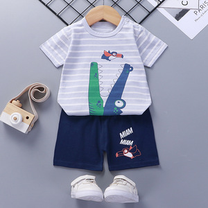 Conjuntos de Ropa de Verano para Bebés, Lindos Estampados, Camiseta y Pantalones Elásticos a Juego, Ropa de Bebé Unisex de Algodón - Product Image 4