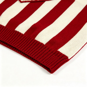 Wholesale Striped Greek Fraternity Knit Sweater Cream Star Shield Fleece Patch Graphic <strong>Oversized</strong> Men Frat Casual Crew <strong>Jumper</strong> - Product Image 6