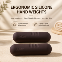 Haltères en fonte marron durables avec logo personnalisé et revêtement en silicone pour Yoga, Pilates, Aérobic et Entraînement de Force 1/1,5/2/2,5 KG