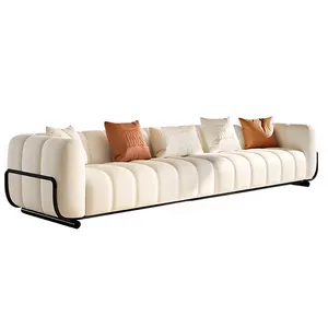 Italian style senior designer's original first-layer cowhide villa large-sized genuine leather light luxury corner sofa