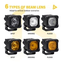 Feux de fossé LED 2 pouces, accessoire 4x4 tout-terrain, 2 lentilles, 3 modes de faisceau, compatibles F150 Raptor Tacoma Bronco SUV RZR Can-Am Maverick