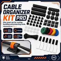 Kit de gestion de câbles professionnel tout-en-un, système d'organisation complet avec gaine tressée anti-animaux et supports en silicone