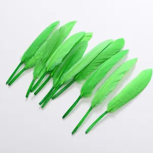 4-6 Inch 10-15 Cm 12pcs Per Pack Wholesale DIY Tip Gold Tipped Goose Feathers With Crimp Hat For Gifts Package
