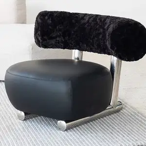 İskandinav salonu kanepe sandalye modern minimalist tek faux tavşan kürk sandalye danimarka tarzı kanepe sandalye