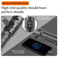 Lampes de poche rechargeables 30W LED étanches Zoomable High Lumen Super Bright Light Long Distance Camping Bushcraft Outdoor