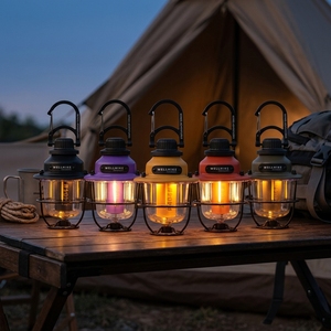 Portable <b>Rechargeable</b> <b>Camping</b> Lantern LED Tent <b>Light</b> Battery Powered Emergency Outdoor Lamp Metal Cage ABS Body Changeable Color - Product Image 5